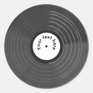 Retro Vinyl Record gepersonaliseerd Ronde Sticker