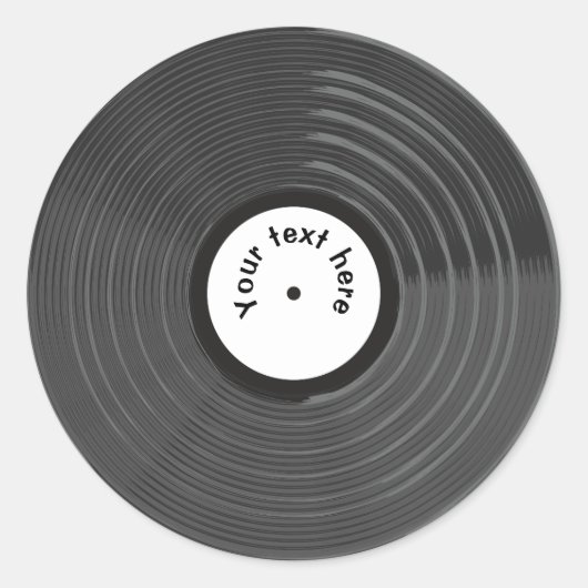 Retro Vinyl Record gepersonaliseerd Ronde Sticker (Voorkant)