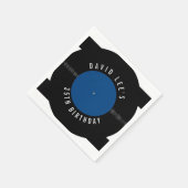Retro Vinyl Record Gepersonaliseerde Party Nap Servet (Hoek)