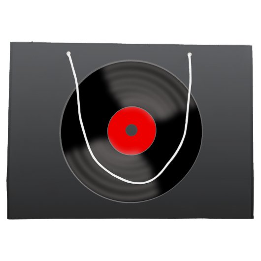 Retro Vinyl Record Gift Bag Groot Cadeauzakje (Achterkant)