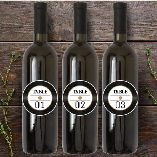 Retro Vinyl Record Gouden Glitter Tabel Nummer 4x4 Sticker