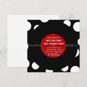 Retro Vinyl Record l Modern Birthday Party nodigt  Kaart (Voorkant / Achterkant)