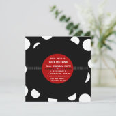 Retro Vinyl Record l Modern Birthday Party nodigt  Kaart (Staand voorkant)