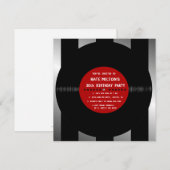 Retro Vinyl Record l Modern Birthday Party nodigt Kaart (Voorkant / Achterkant)