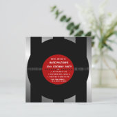 Retro Vinyl Record l Modern Birthday Party nodigt Kaart (Staand voorkant)