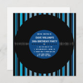 Retro Vinyl Record l Modern Birthday Party nodigt Kaart (Voorkant / Achterkant)