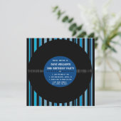 Retro Vinyl Record l Modern Birthday Party nodigt Kaart (Staand voorkant)