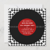 Retro Vinyl Record l Modern Birthday Party nodigt Kaart (Voorkant)