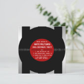 Retro Vinyl Record l Modern Birthday Party nodigt  Kaart (Staand voorkant)