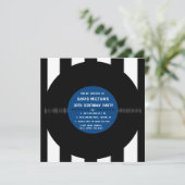 Retro Vinyl Record l Modern Birthday Party nodigt  Kaart (Staand voorkant)