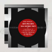Retro Vinyl Record l Modern Birthday Party nodigt  Kaart (Voorkant / Achterkant)