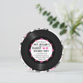 Retro Vinyl Record l Modern Chic Sweet 16 B-dag Kaart (Staand voorkant)