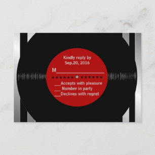 Retro Vinyl Record l Modern RSVP Kaartje