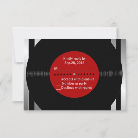 Retro Vinyl Record l Modern RSVP Kaartje (Voorkant)