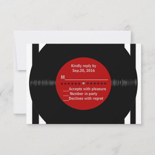 Retro Vinyl Record l Modern RSVP Kaartje (Voorkant)