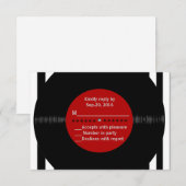 Retro Vinyl Record l Modern RSVP Kaartje (Voorkant / Achterkant)