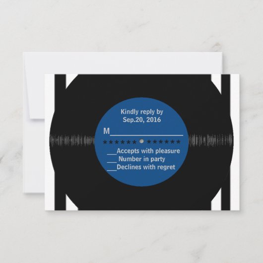 Retro Vinyl Record l Modern RSVP Kaartje (Voorkant)