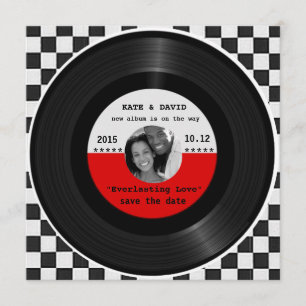 Retro Vinyl Record l Modern Save-the-Date Save The Date