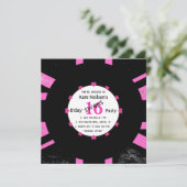 Retro Vinyl Record l Modern Sweet 16 B-dag Kaart (Staand voorkant)