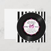 Retro Vinyl Record l Modern Sweet 16 B-dag Kaart (Voorkant / Achterkant)