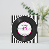 Retro Vinyl Record l Modern Sweet 16 B-dag Kaart (Staand voorkant)
