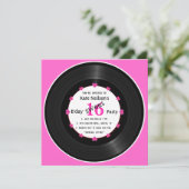 Retro Vinyl Record l Modern Sweet 16 B-dag Kaart (Staand voorkant)