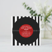 Retro Vinyl Record l Modern Weddenschap Kaart (Staand voorkant)