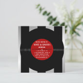 Retro Vinyl Record l Modern Weddenschap Kaart (Staand voorkant)