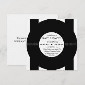 Retro Vinyl Record Modern Chic Wedding Invites Kaart (Voorkant / Achterkant)