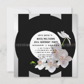 Retro Vinyl Record Modern Orchids Birthday Invites Kaart (Voorkant)
