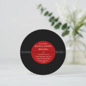 Retro Vinyl Record Modern Wedding Invites Kaart (Staand voorkant)
