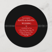 Retro Vinyl Record Modern Wedding Invites