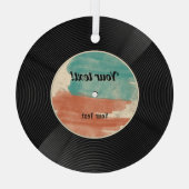 Retro Vinyl Record Music Album Glas Ornament (Achterkant)