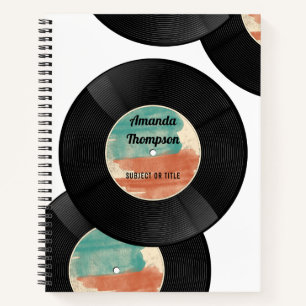 Retro Vinyl Record Music Album Notitieboek