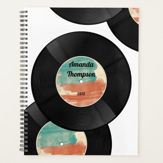 Retro Vinyl Record Music Album Planner (Voorkant)