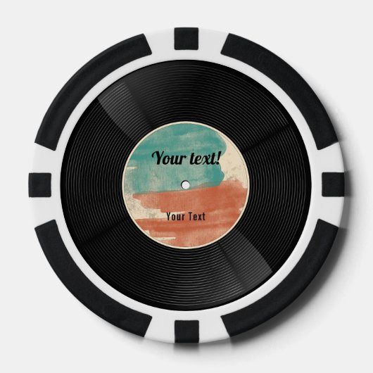 Retro Vinyl Record Music Album Poker Chips (Voorkant)