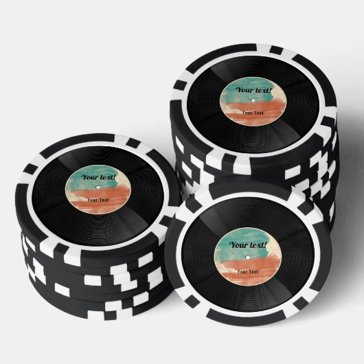 Retro Vinyl Record Music Album Poker Chips (Opstapeling)