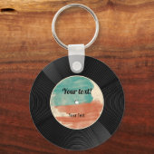 Retro Vinyl Record Music Album Sleutelhanger (Voorkant)