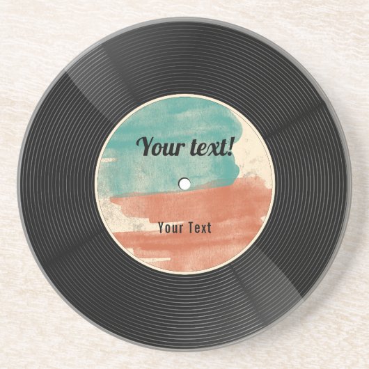 Retro Vinyl Record Music Album Zandsteen Onderzetter (Voorkant)