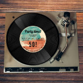 Retro Vinyl Record Music Birthday Party Invitation Kaart