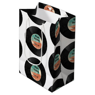 Retro Vinyl Record Music Birthday Party Medium Cadeauzakje