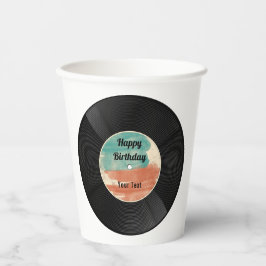 Retro Vinyl Record Music Birthday Party Papieren Bekers