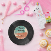 Retro Vinyl Record Music Birthday Party Papieren Bordje (Feest)