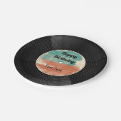 Retro Vinyl Record Music Birthday Party Papieren Bordje (Gekanteld)