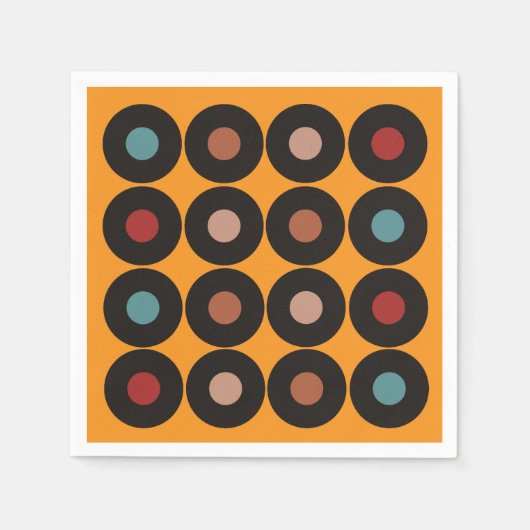 Retro Vinyl Record Music Birthday Party Servet (Voorkant)