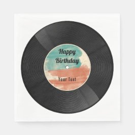 Retro Vinyl Record Music Birthday Party Servet