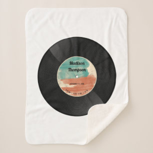 Retro Vinyl Record muziek Baby Birth Record statat Sherpa Deken