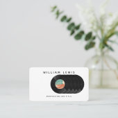 Retro Vinyl Record muziek Deejay Disk Jokey DJ Visitekaartje (Staand voorkant)