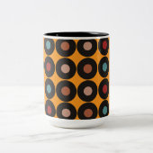 Retro Vinyl Record Muziek Tweekleurige Koffiemok (Center)