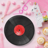 Retro Vinyl Record Papier Borden - Elegant Vibe Papieren Bordje (Feest)